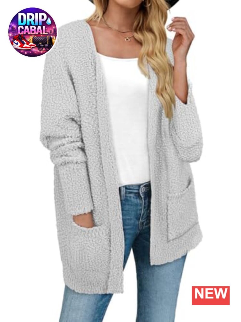 Fuzzy Knit Open Front Cardigan Sweater Women Boho Long Sherpa Fleece
